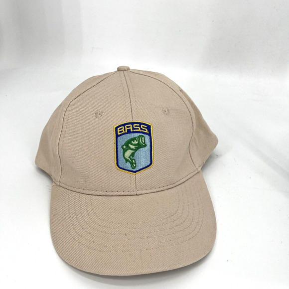 B.A.S.S. Fishing Bass Cap Hat Adjustable Baseball Snapback Tan Khaki - Picture 7 of 7